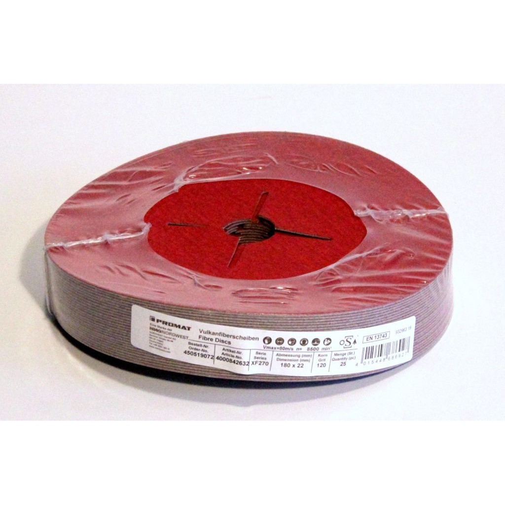 Promat XF270 25x Fiberscheibe D.180 mm K.120 INOX Keramikkor