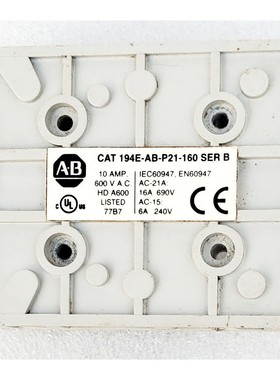 Allen-Bradley 194E-AB-P21-160 Auxiliar Bloque de Contacto