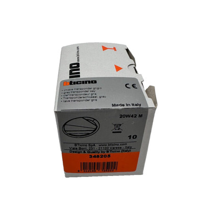 BTICINO 348205 20W42 M CLEF TRANSPONDEUR GRIS LOT DE 10 CLEF