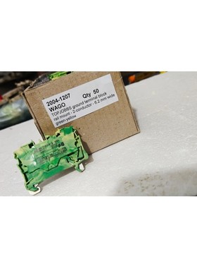 Wago 2004-1207 地面端子块 6.2 毫米 2 导体 DinRail Cage Clamp