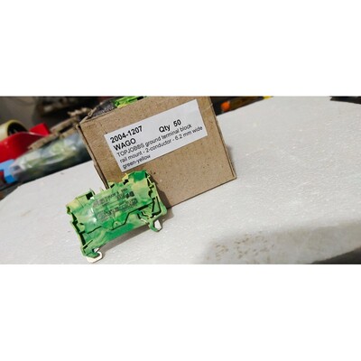 Wago 2004-1207 地面端子块 6.2 毫米 2 导体 DinRail Cage Clamp