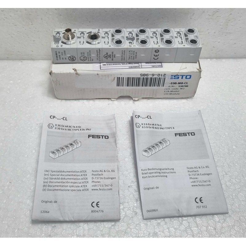 Festo CP-E08-M8-CL Input/Output Module 538788 M2 HW 0114 SW