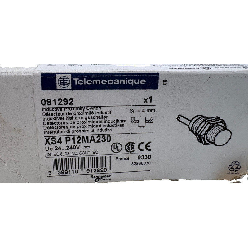 TELEMECANIQUE DETECTEUR DE PROXIMITE XS4 P12MA230 4mm x1