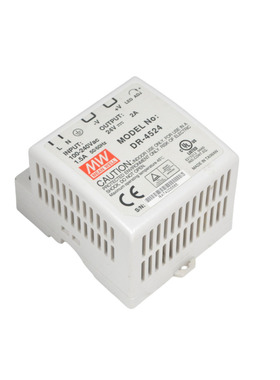 MW MEAN WEEL power supply DR-4524, 24V 2A 100-240V
