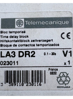 TELEMECANIQUE BLOC TEMPORISE LA3 DR2 x1
