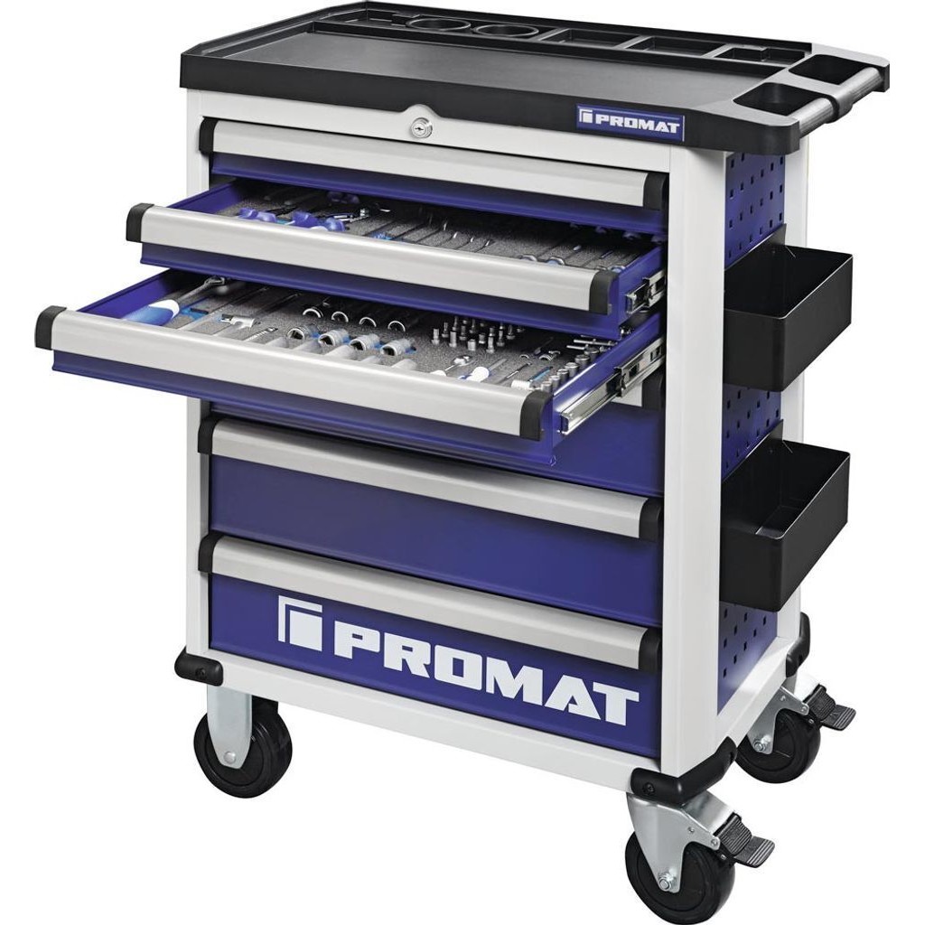 Promat Plus 工具车 车间推车 含 96件装工具6个抽屉