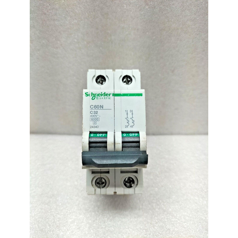 SCHNEIDER C60N C32 CIRCUIT BREAKER 24340 - 2P - 32A - C 曲线