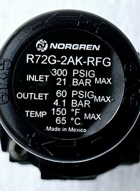 Régulateur Pneumatique Norgren R72G-2AK-RFG, 300PSIG, 21BAR