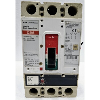 Eaton Cutler-Hammer JGS3250NN 250Amp 3 Polo Disyuntor 175A D