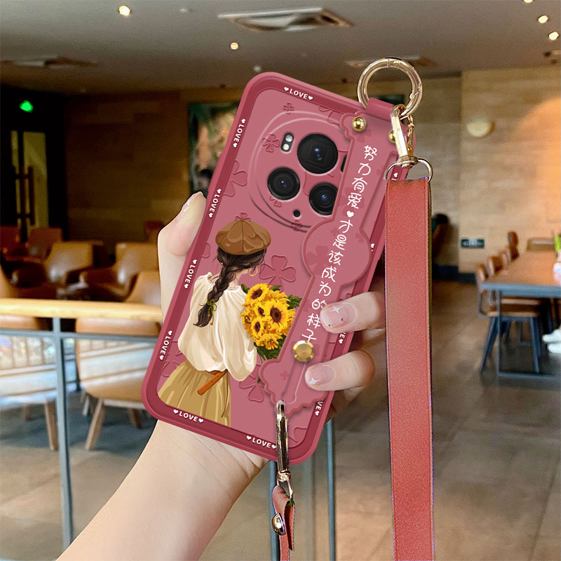 适用荣耀Magic6手机壳新款有爱女孩高级感Magic6pro女款小众挂绳斜挎可背Magic5全包防摔后壳Magic4高端外壳