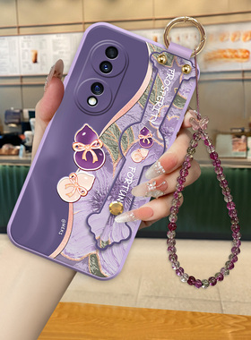 葫芦油画适用荣耀500手机壳新款70pro高级腕带支架荣耀90GT带手链挂绳90pro液态100pro全包防摔保护壳