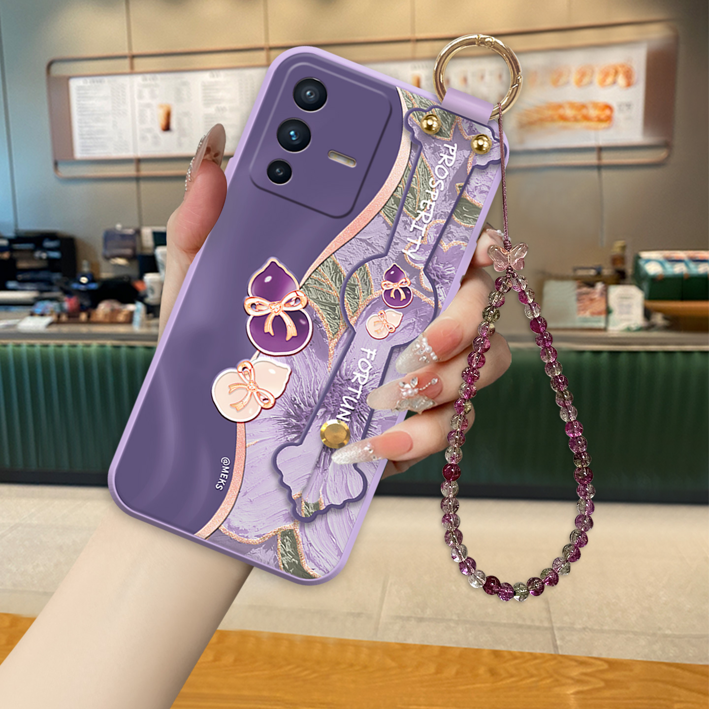 适用于VIVOS12手机壳新款S13油画葫芦时尚复古15e个性高级带挂绳S18腕带S19pro全包防摔保护壳