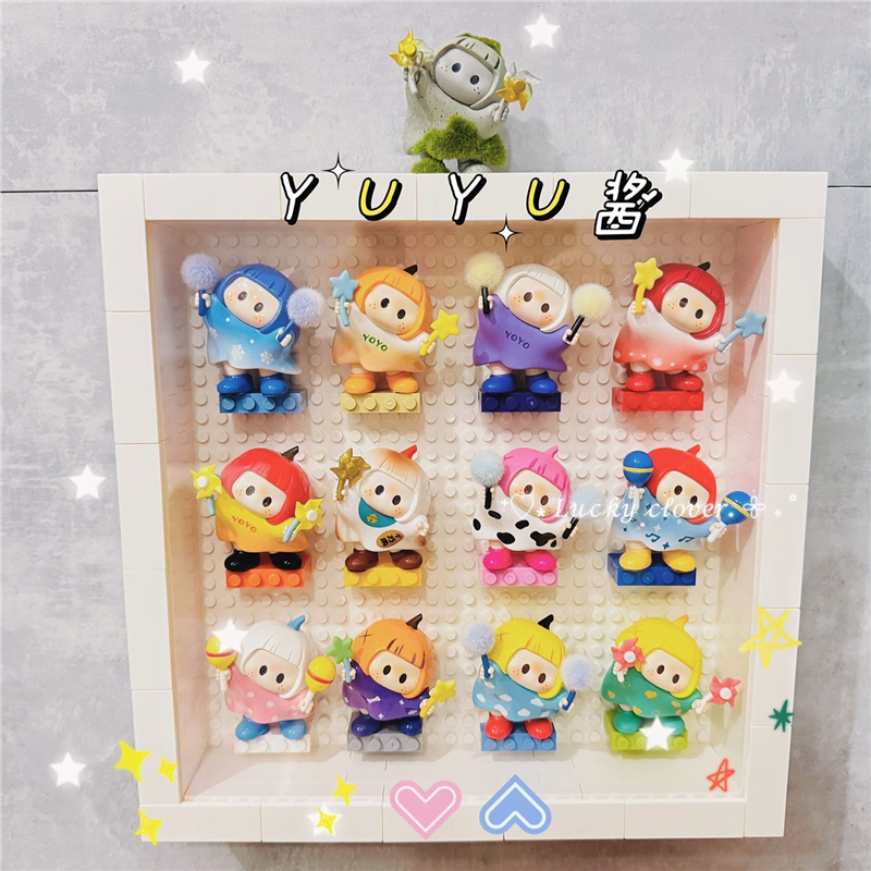 DIY小颗粒积木相框兼容乐高yoyo酱摆件收纳创意人仔展示盒礼物