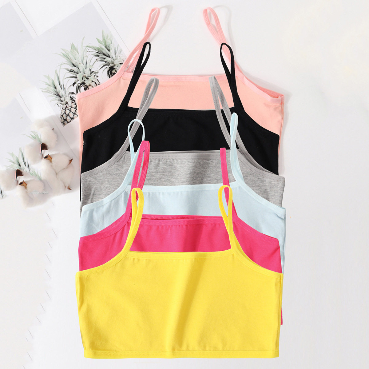 女童内衣小背心发育期小学生9-12-15岁女孩纯棉大童文胸吊带抹胸