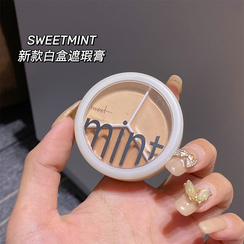 SWEETMINT三色遮瑕多色遮盖斑点痘痘印黑眼圈泪沟修容修颜粉底膏