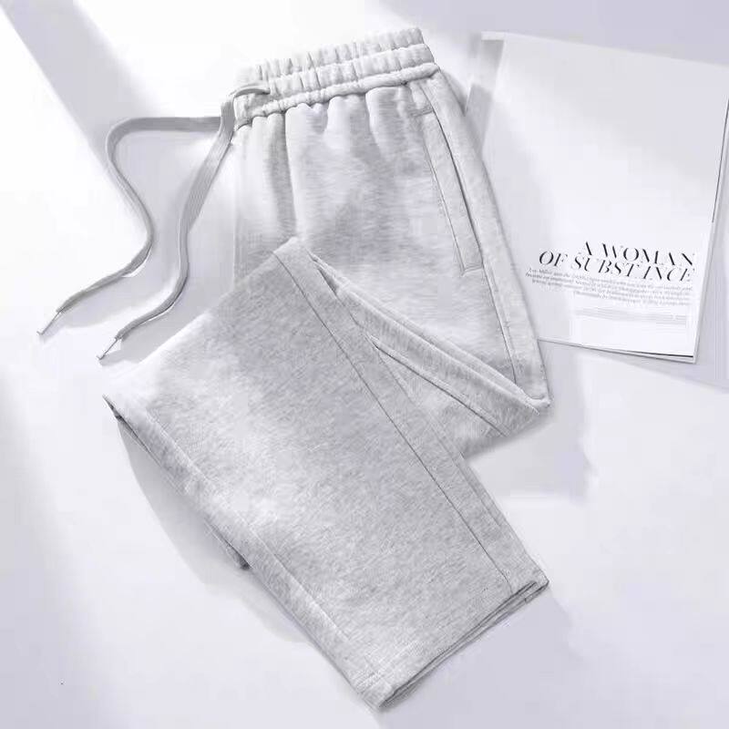 LRZX高腰卫裤女2026新款春秋小个子重磅纯棉休闲裤大码直筒阔腿裤