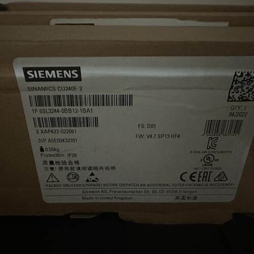 6SL3244-0BB12-1BA1 CU240E-2 工控自动化控制单元议价维修