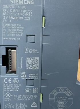 6ES7 215-1AF40-0XB0 PLC模块 CPU 1215FC 可编程控制器议价维修