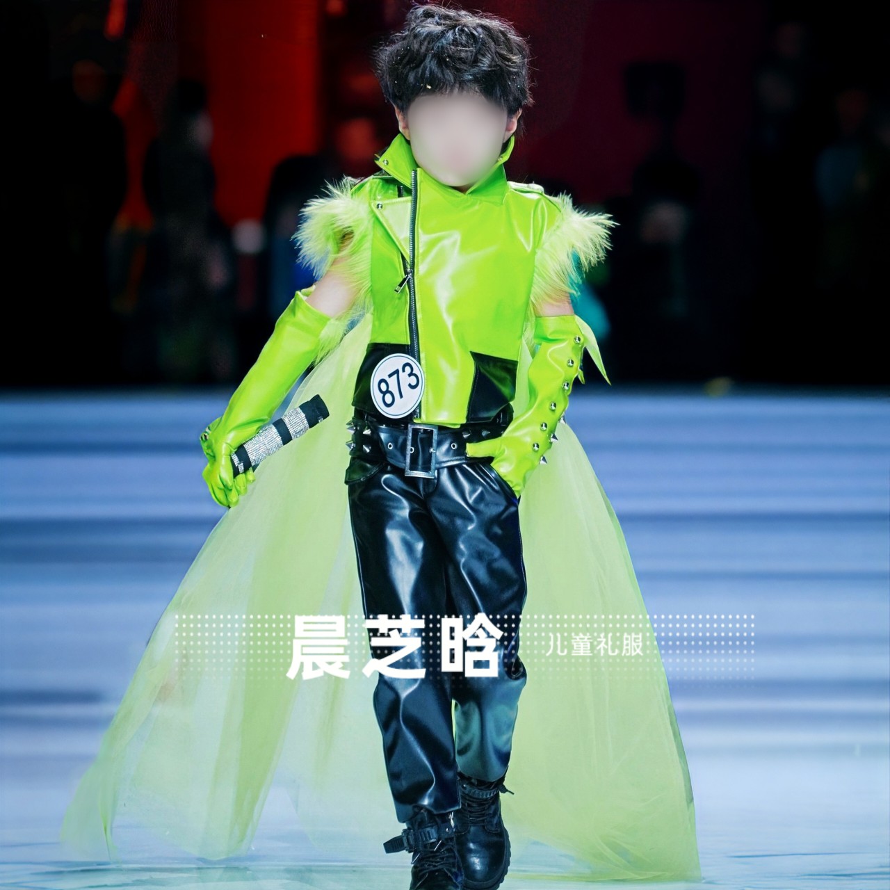 出租男童绿黑色绿野仙踪复古港风PK赛服模特走秀礼服运动芭蕾潮服