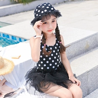 2019 Đồ bơi trẻ em Hàn Quốc Cô gái trẻ em Công chúa dễ thương Đầm polka Dot Siamese Mũ bơi - Đồ bơi trẻ em đồ bơi bé trai