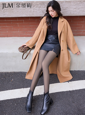 黑色透肤光腿神器连脚打底裤女秋冬显瘦加绒保暖辣妹黑丝袜美腿裤