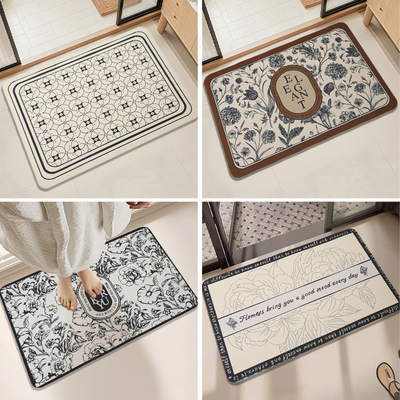 浴室地垫卫生间硅藻泥吸水垫子厕所门口地毯进门防滑卫浴速干软垫