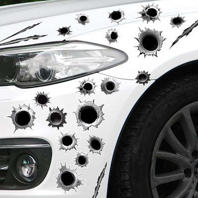 无子弹礼物个性弹孔车身贴创意贴