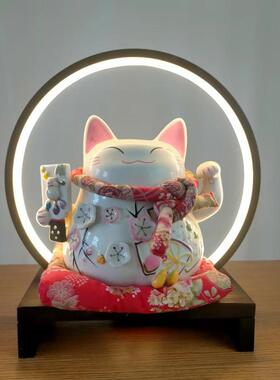 LED灯圈招财猫合金可定制底座