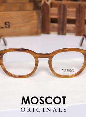 MOSCOT LEMTOSH玛士高透明亚麻色经典个性板材平光近视眼镜架圆框