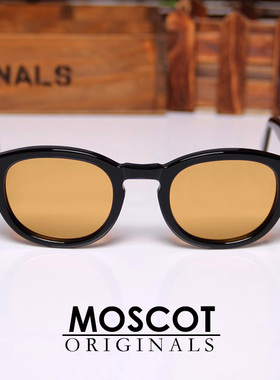 浅茶色MOSCOT玛士高LEMTOSH咖啡色平光圆框板材近视太阳眼镜墨镜