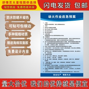 动火作业应急预案生产管理制度企业工厂公司车间仓库规章标语志牌