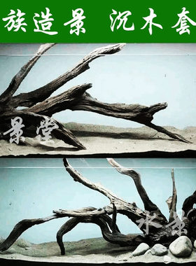 沉木造景套餐 水草泥ada草缸 鱼缸装饰造景仿真水草水族套餐植物