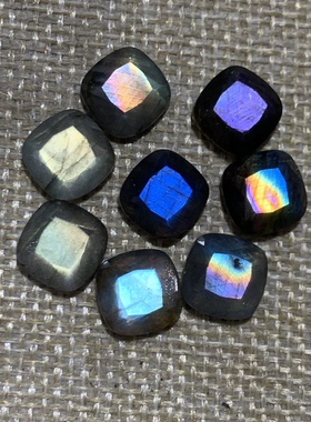 拉长石吊坠裸石切面正方形多边形