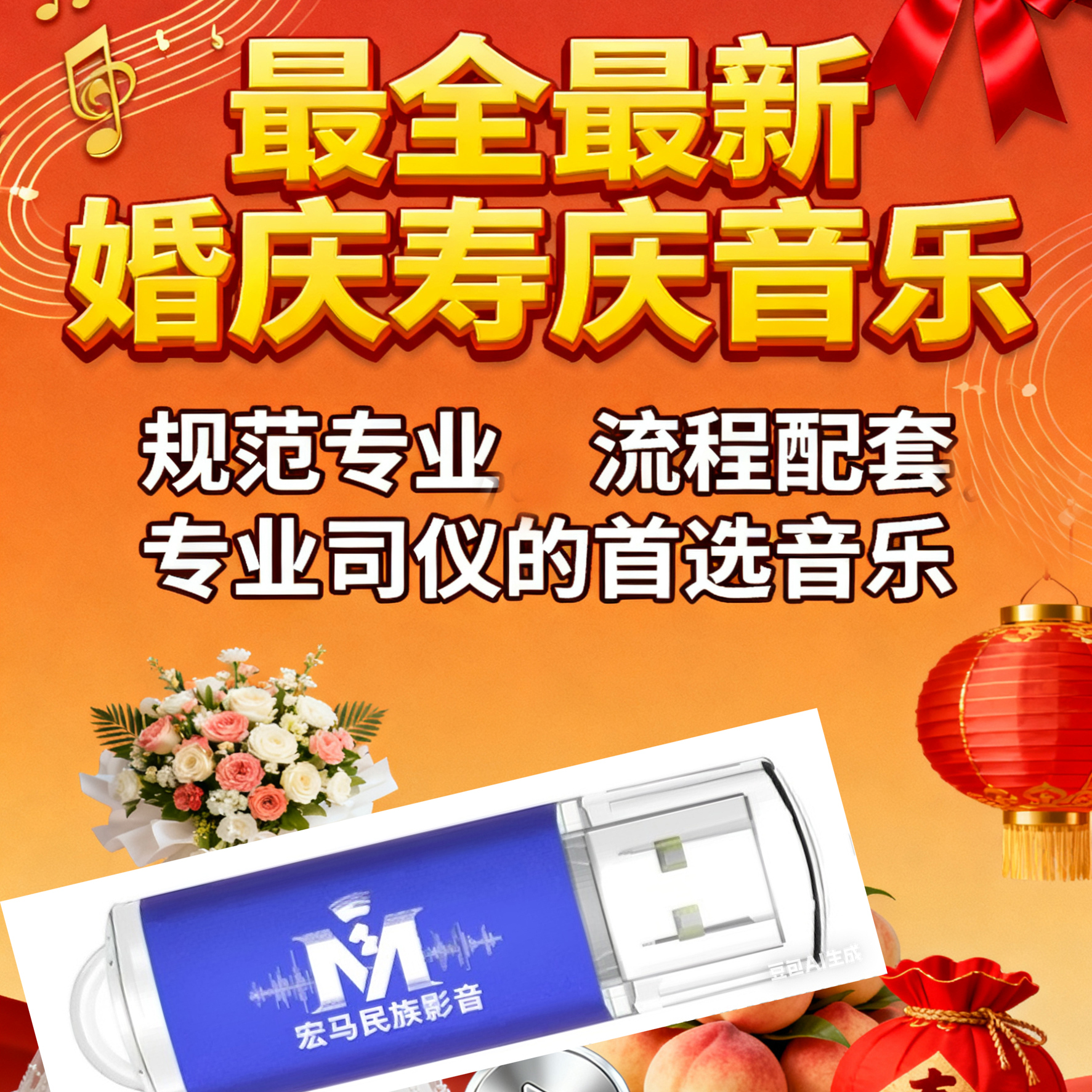 婚庆司仪、寿庆流程暖场喊麦U盘