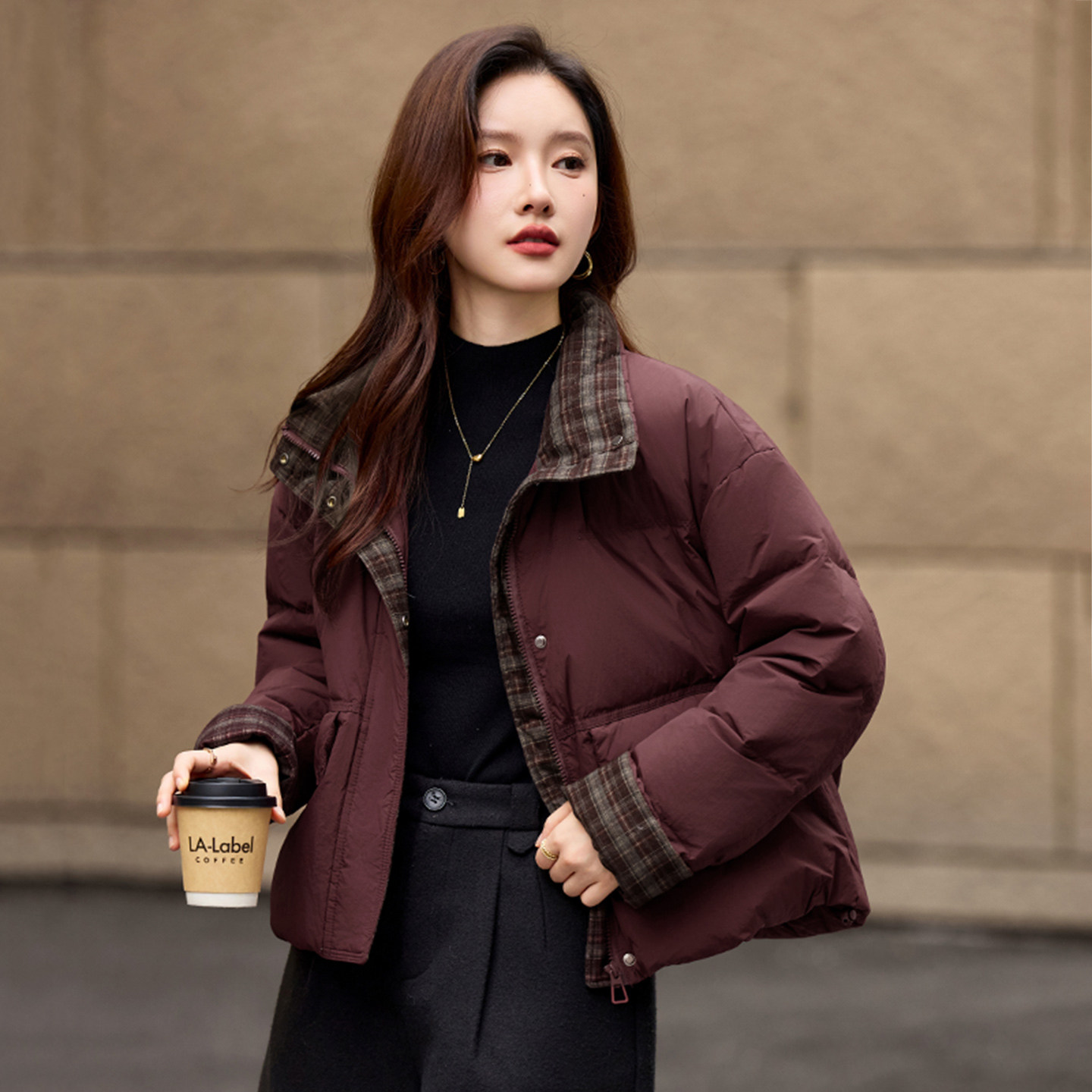 羽绒棉服女款冬季洋气保暖短外套