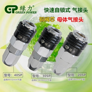 绿力牌气动工具接头20SP 快接空压机风管头子单插气管配件 20PP