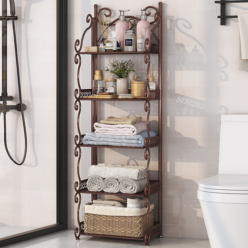 浴室置物架可折叠落地卫生间卧室洗手间厨房收纳储物铁艺三角层架