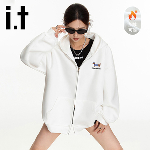 it:CHOCOOLATE美式重磅开衫外套加绒连帽卫衣男女宽松休闲上衣潮