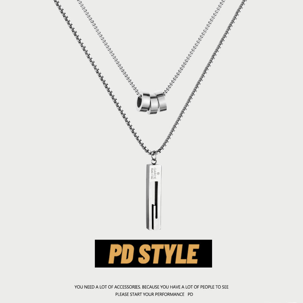 双层叠戴高级感镂空长条项链