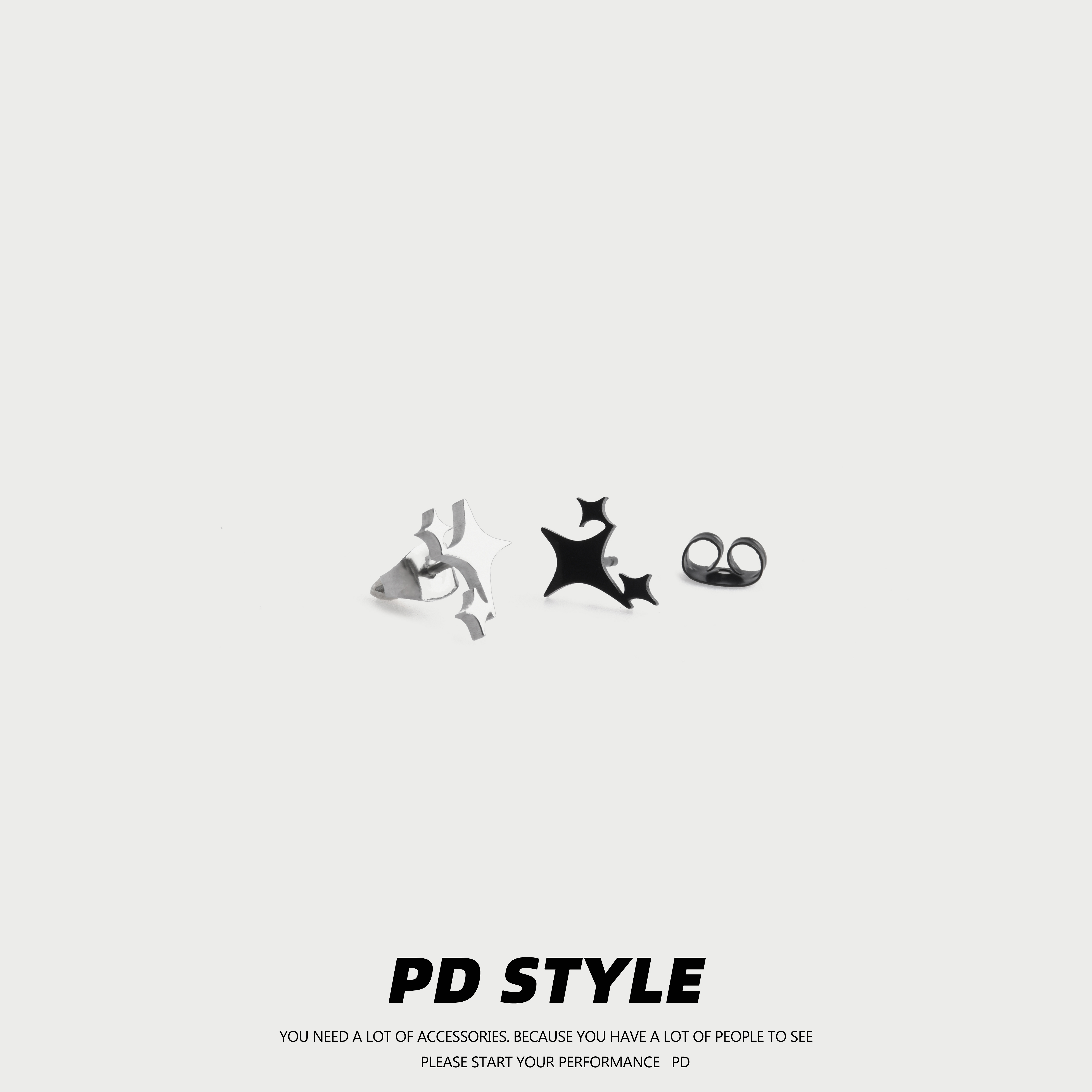 PDSTYLE点点繁星！精致钛钢耳钉不掉色ins小众设计男女生情侣耳环
