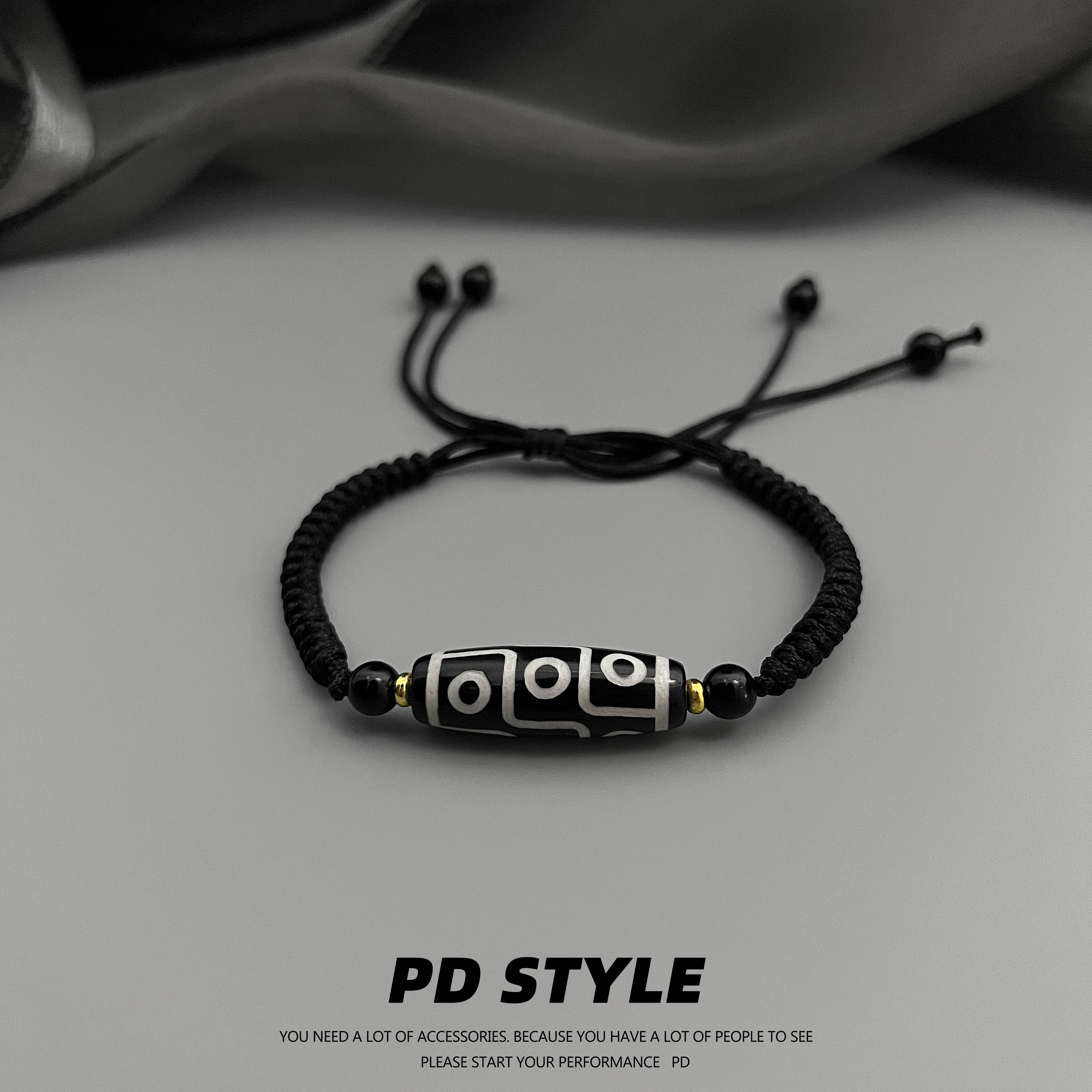 天然玛瑙陶瓷天珠手链