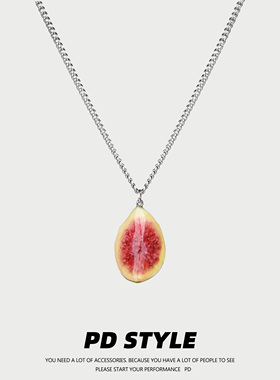 PDSTYLE无花果干钛钢项链百搭