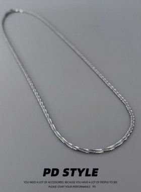 DSTYLE 2023新款钛钢不掉色波光粼粼项链男女生高级感锁骨链ins潮