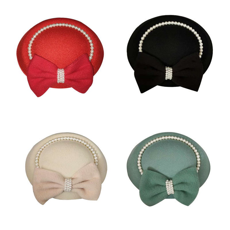 复古旗袍名媛旗袍配饰民国新娘帽面纱晚宴礼服发饰直播主播发饰黑