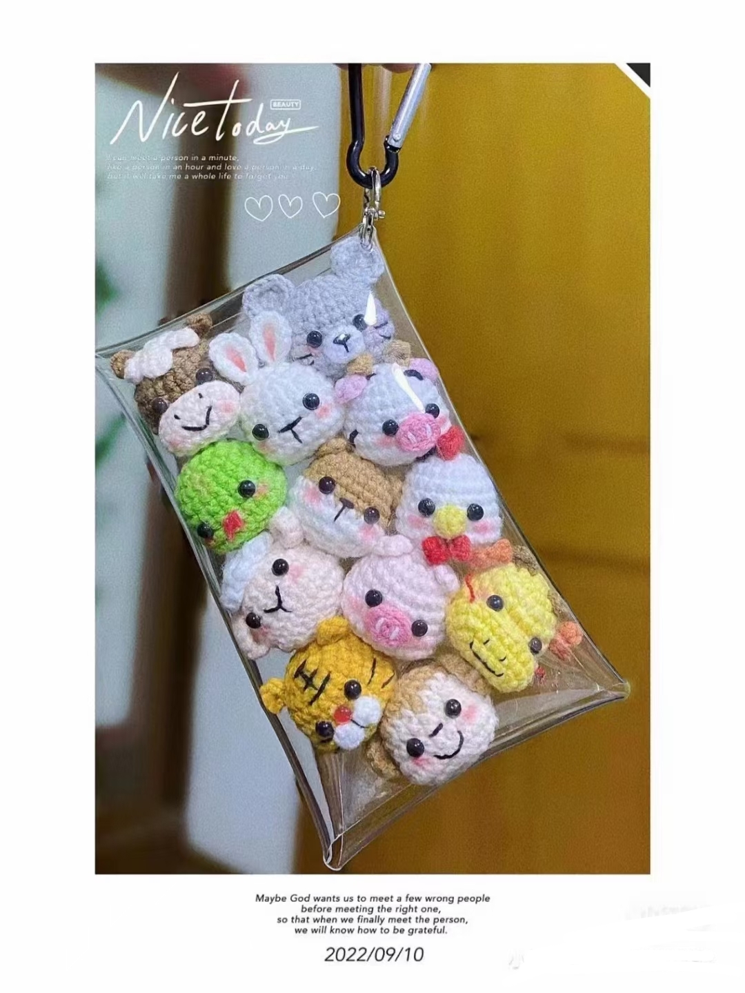 盲盒袋子PVC透明小收纳包玩偶公仔透明收纳硬币袋子透明包遛娃包