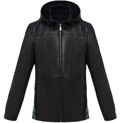 ZORANZI庄子短款连帽男皮衣夹克