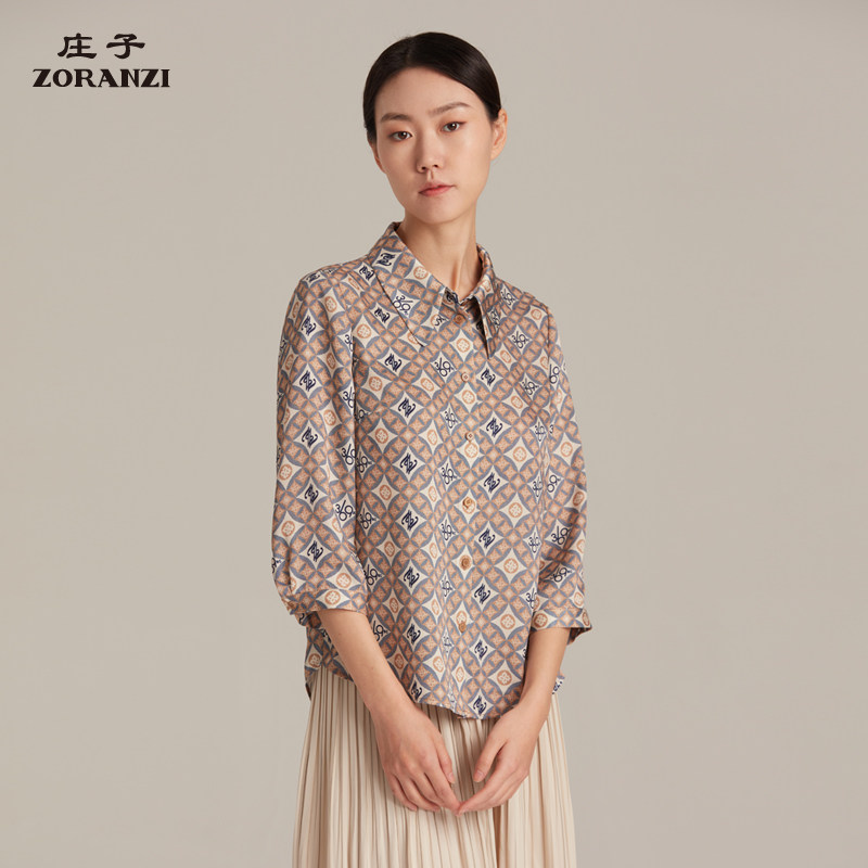 ZORANZI庄子七分袖单排扣衬衫