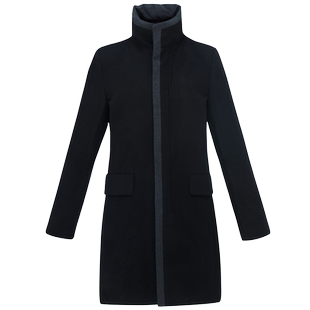 ZORANZI庄子冬季商务休闲羽绒服立领通勤中长款黑色外套ZQL4937F