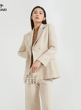 ZORANZI庄子女春秋常规气质通勤长袖上衣双排扣西装WAR33439