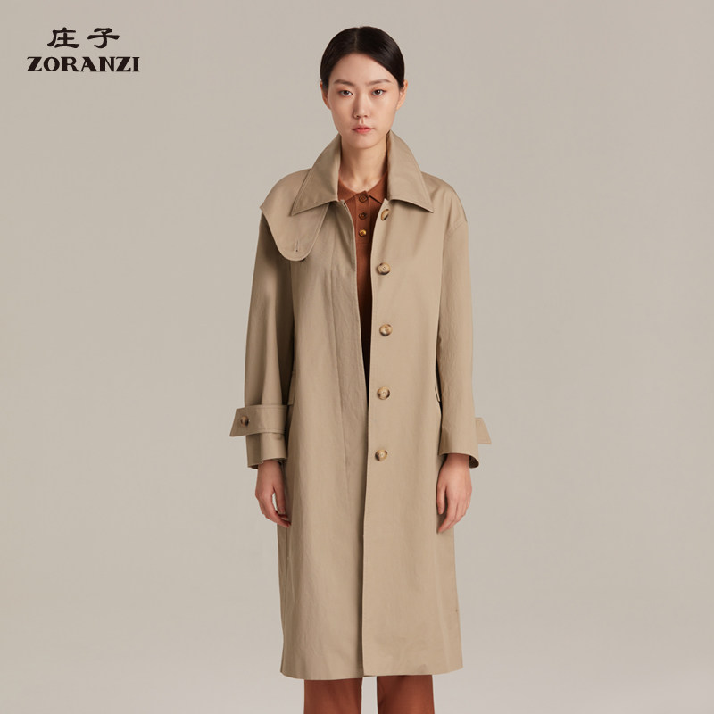 ZORANZI 庄子春秋季女士风衣中长款白领通勤气质外套WWR12104